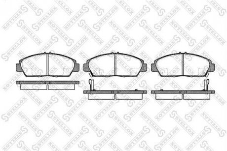 Гальмівні колодки передні (18.5mm) Honda Accord2.0,2.0i16V 10/89-11/93(Akebono) STELLOX 417 002B-SX