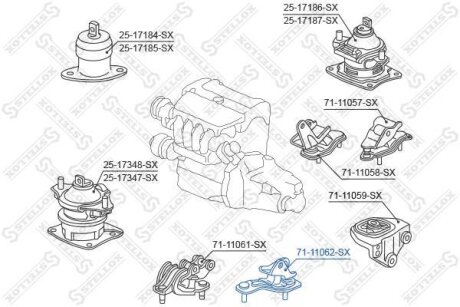 Опора КПП передня AT Honda Accord STELLOX 71-11062-SX