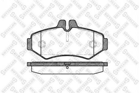 Купить Тормозные колодки дисковые зад. DB/VW/Vario/Sprinter/VW LT Mercedes G-Class, W901, W902, W903, Volkswagen LT STELLOX 744 000B-SX (фото1) подбор по VIN коду, цена 661 грн.