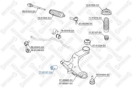 Сайлентблок переднього важеля STELLOX 7700187SX