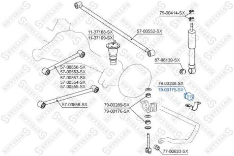 Втулка стабілізатора заднього D-24,5mm STELLOX 79-00175-SX
