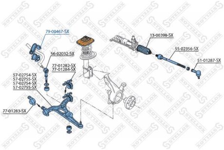 Втулка стабілізатора переднього D-23mm Toyota Avensis STELLOX 79-00467-SX