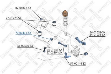 Втулка стабілізатора заднього D-13mm STELLOX 7900491SX