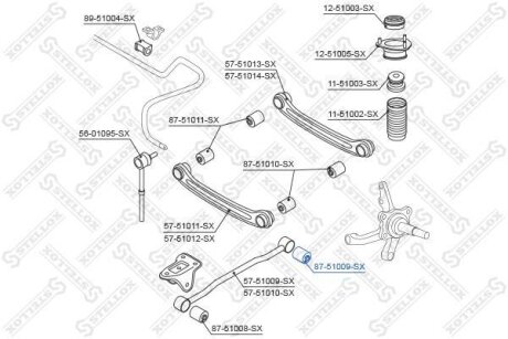 Сайлентблок заднього поздовжнього важеля Hyundai Accent STELLOX 87-51009-SX