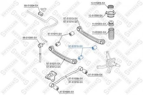 Сайлентблок заднего поперечного рычага. Hyundai Accent II 1.3-1.6 00-05 STELLOX 87-51010-SX