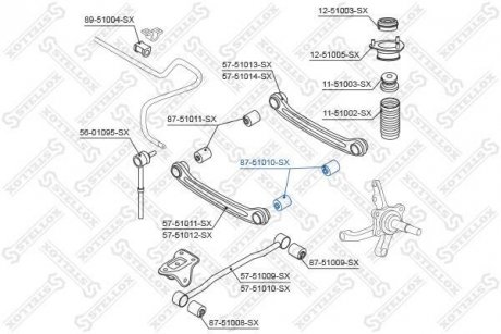 Купити Сайлентблок заднього поперечного важеля зовн. Hyundai Accent II 1.3-1.6 00-05 STELLOX 87-51010-SX (фото1) підбір по VIN коду, ціна 239 грн.