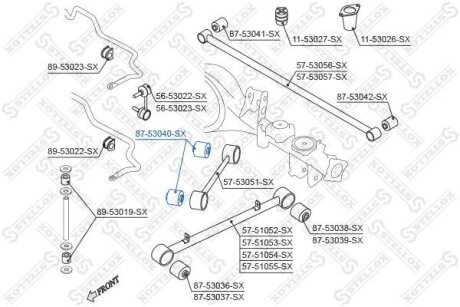 Сайлентблок заднього поздовжнього важеля (верхнього) KIA Sorento, Hyundai H-1 STELLOX 87-53040-SX