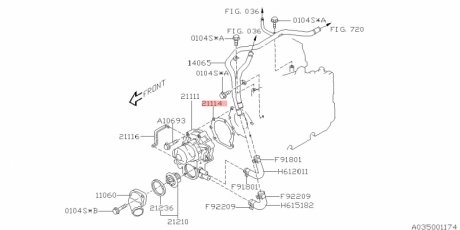 Прокладка насоса водяного (21114-AA063) Subaru Forester, XV, Impreza, Legacy, Outback SUBARU 21114AA063