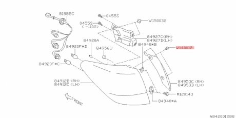 Купити Кліпса ліхтаря заднього Subaru Impreza, Legacy, Tribeca SUBARU 909140012 (фото1) підбір по VIN коду, ціна 168 грн.