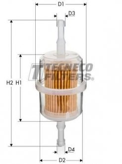 Фільтр паливний універс. бензин. з накін.конусний (випускний Ø 6/8) TECNECO FILTERS bn501