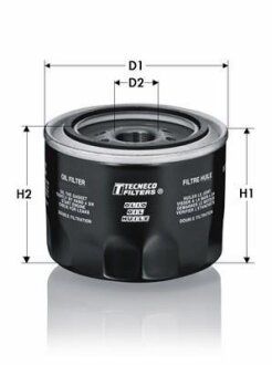 Фільтр масла Toyota Avensis 2.0D 03- TECNECO FILTERS ol1203t
