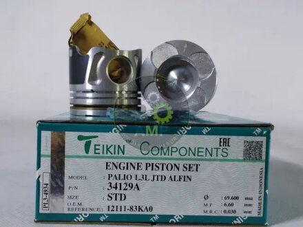 Поршні стандартні (Комплект на двигун) 1.3jtd Fiat Doblo/1.3cdti Opel Combo,Astra H/ 1.3DDiS Suzuki Swif TEIKIN 34129ASTD