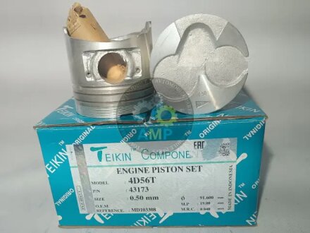 Поршни +0.50mm (Комплект на мотор) 4D56T/D4BF-T Mitsubishi Pajero, L200, L300 / Hyundai H100, H1, Gallop TEIKIN 43173050