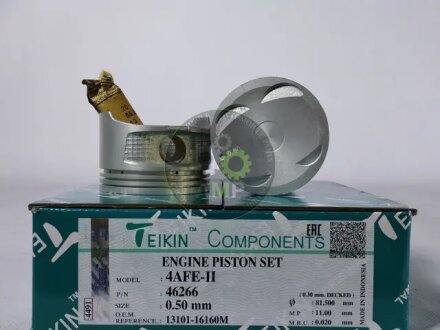 Поршні ремонт (+0.50мм) (Комплект на двигун) Toyota 4A-FE-II TEIKIN 46266050