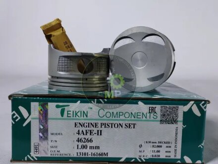 Поршні ремонт (+1.00мм) (Комплект на мотор) Toyota 4A-FE-II TEIKIN 46266100