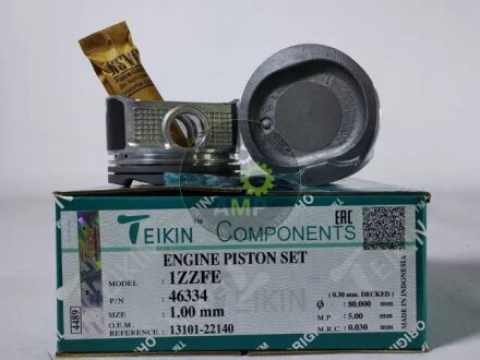 Поршні +1.00mm (Комплект на двигун) 1ZZ-FE Toyota Corolla, Celica, RAV-4 TEIKIN 46334100