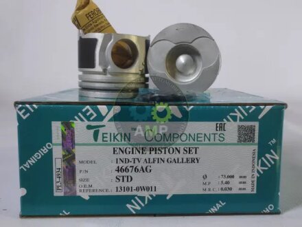 Поршні стандарт (STD) (Комплект на двигун) Toyota 1ND-TV Alfin Gallery TEIKIN 46676AGSTD