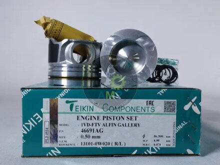 Поршни ремонт +0.50mm (Комплект на мотор) 1VD-FTV 4,5 diesel Land Cruiser 200, Lexus LX450D TEIKIN 46691AG050