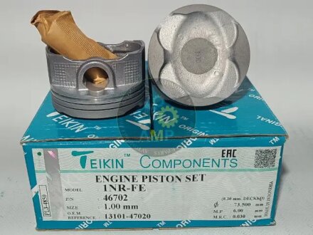 Поршни ремонт (+1.00мм) (Комплект на мотор) Toyota 1NR-FE TEIKIN 46702100