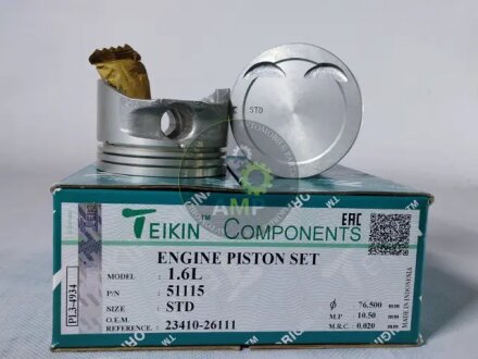 Поршни STD (Комплект на мотор) 1,6L G4ED Cerato Accent Elantra Getz Matrix TEIKIN 51115STD