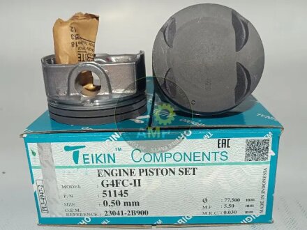 Поршни ремонт (+0.50мм) (Комплект на мотор) Hyundai G4FC-II TEIKIN 51145050