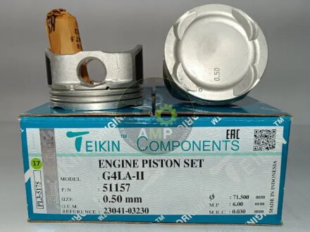 Поршні ремонт (+0.50мм) (Комплект на двигун) G4LA TEIKIN 51157050