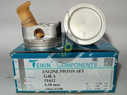 Поршні ремонт +0.50mm(Комплект на мотор) Hyundai G4LA TEIKIN 51612050