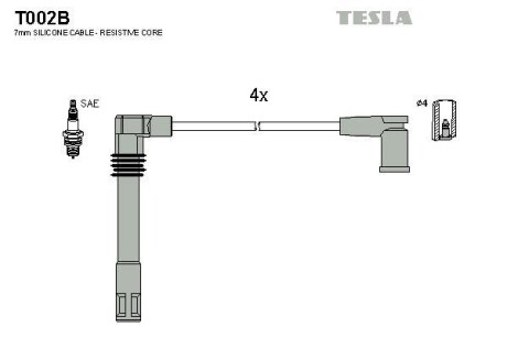 Комплект кабелей зажигания Tesla Motors t002B
