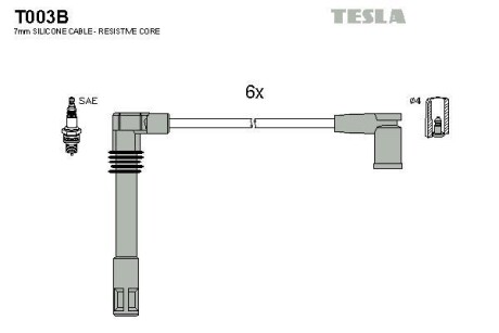 Комплект кабелей зажигания Tesla Motors t003B