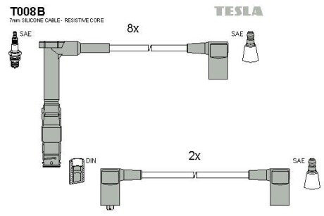 Комплект кабелей зажигания Tesla Motors t008B