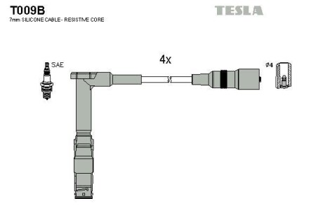 Комплект кабелів запалювання Tesla Motors t009B