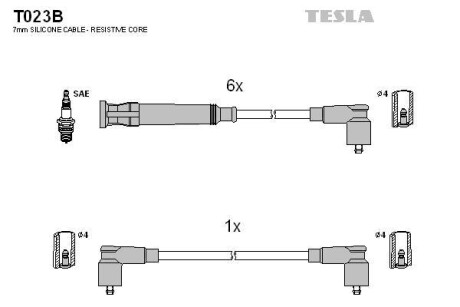 Дроти високовольтні, комплект Bmw 3 (E30), 5 (E28) TESLA BLATNA Tesla Motors t023B