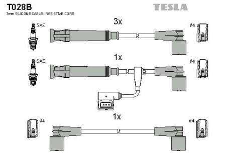 Комплект кабелів запалювання Tesla Motors t028B