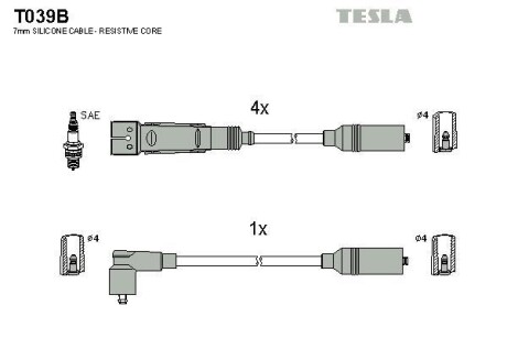 Комплект кабелів запалювання Tesla Motors t039B