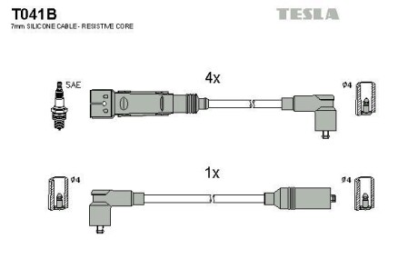 Комплект кабелів запалювання Tesla Motors t041B