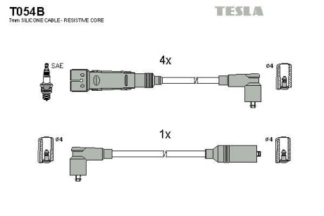 Комплект кабелів запалювання Tesla Motors t054B