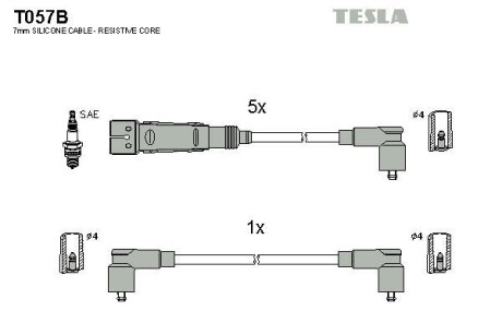 Комплект кабелів запалювання Tesla Motors t057B