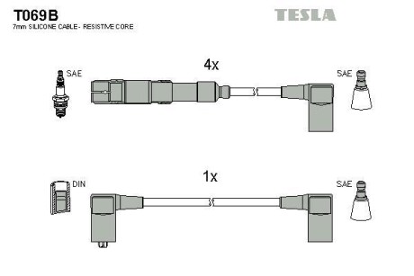 Комплект кабелей зажигания Tesla Motors t069B