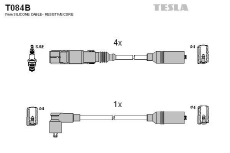 Комплект кабелів запалювання Tesla Motors t084B