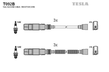 Комплект кабелів запалювання Tesla Motors t092B