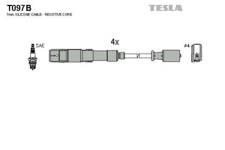 Комплект кабелей зажигания Tesla Motors t097B