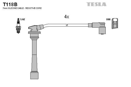 Комплект кабелей зажигания Tesla Motors t118B