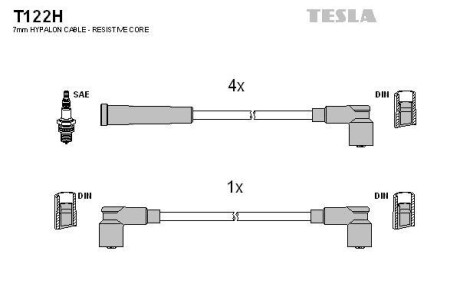 Комплект кабелей зажигания Tesla Motors t122H