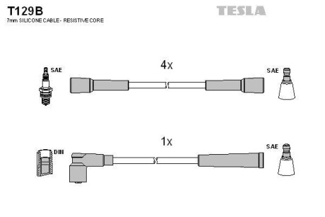 Комплект кабелей зажигания Tesla Motors t129B