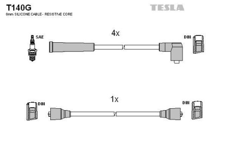 Комплект кабелів запалювання Tesla Motors t140G