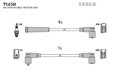 Комплект кабелей зажигания Tesla Motors t145H