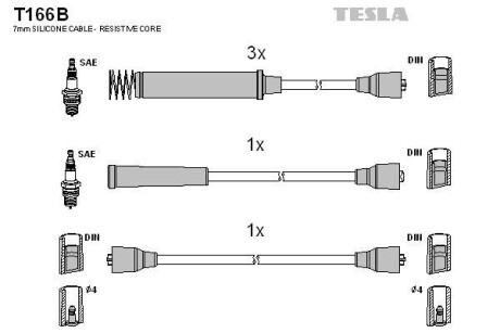 Комплект кабелей зажигания Tesla Motors t166B