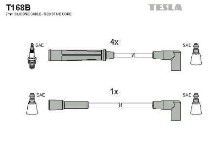 Комплект кабелей зажигания Tesla Motors t168B