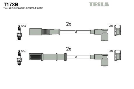 Комплект кабелей зажигания Tesla Motors t178B