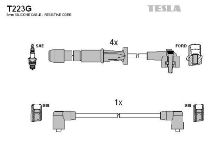 Комплект кабелей зажигания Tesla Motors t223G